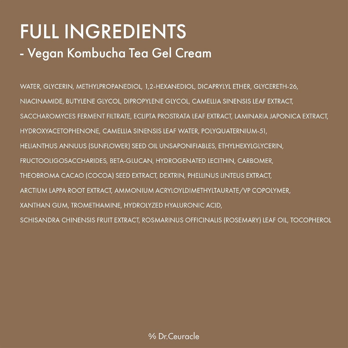 Dr.Ceuracle Vegan Kombucha Tea Gel Cream - Vegan Tea Complex Moisturiser, 75g - Image 7