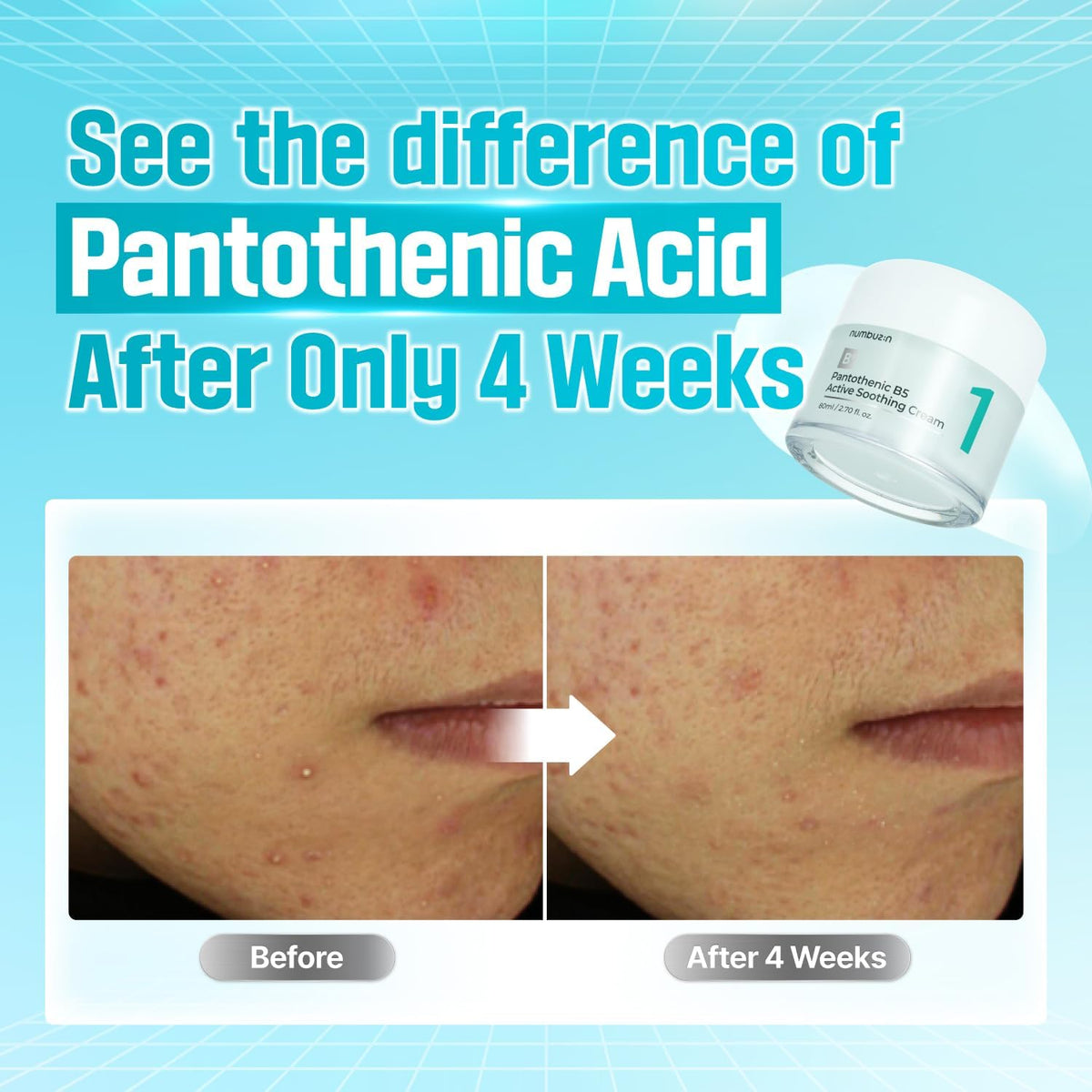Numbuzin Pantothenic Active Soothing Cream - Face Moisturiser, 50ml - Image 4
