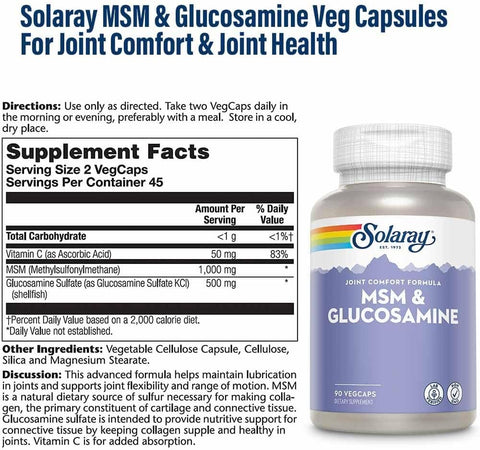 Solaray MSM & Glucosamine V-Cap 90's