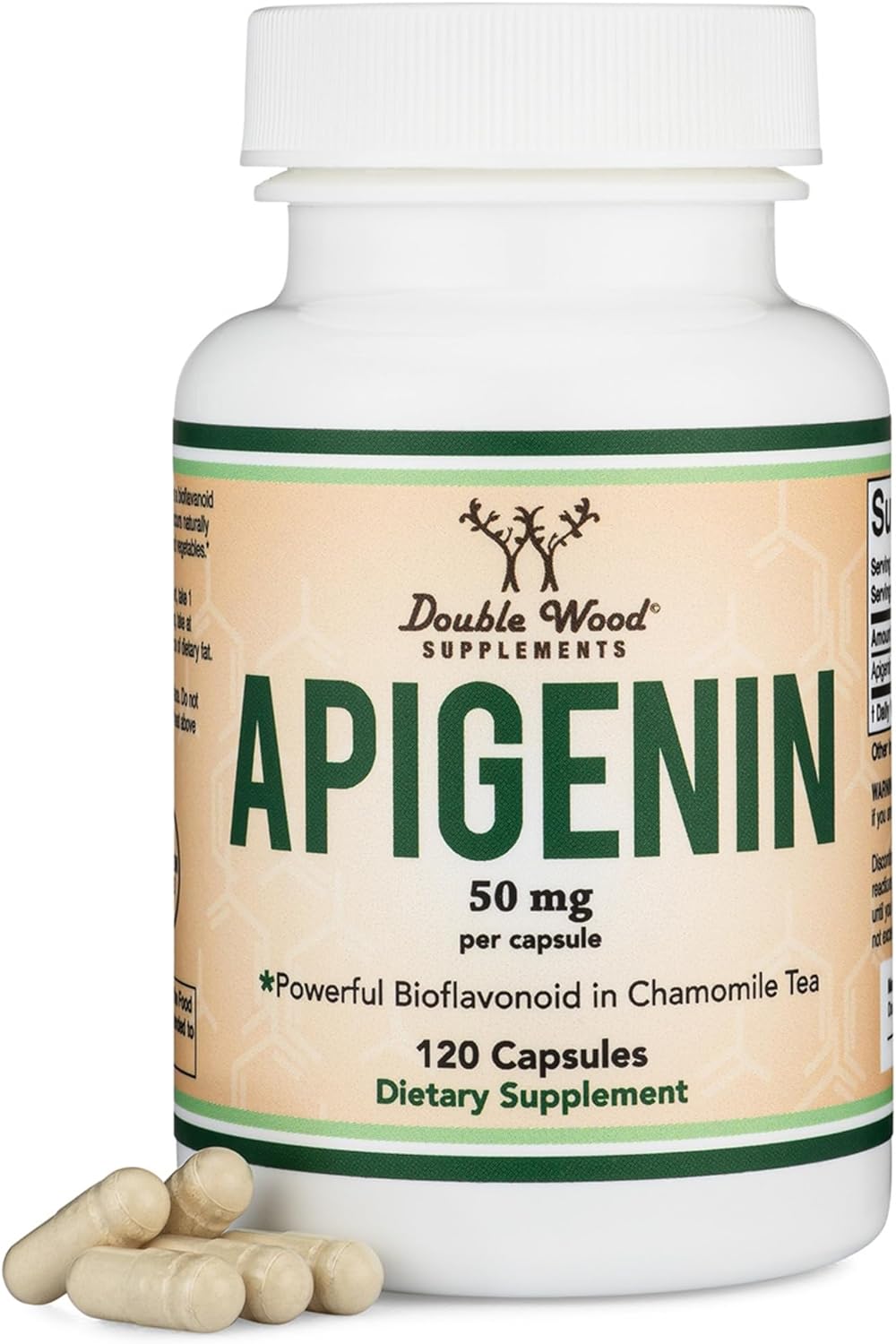 Doublewood Apigenin Supplement 50mg per Capsule 120 Count