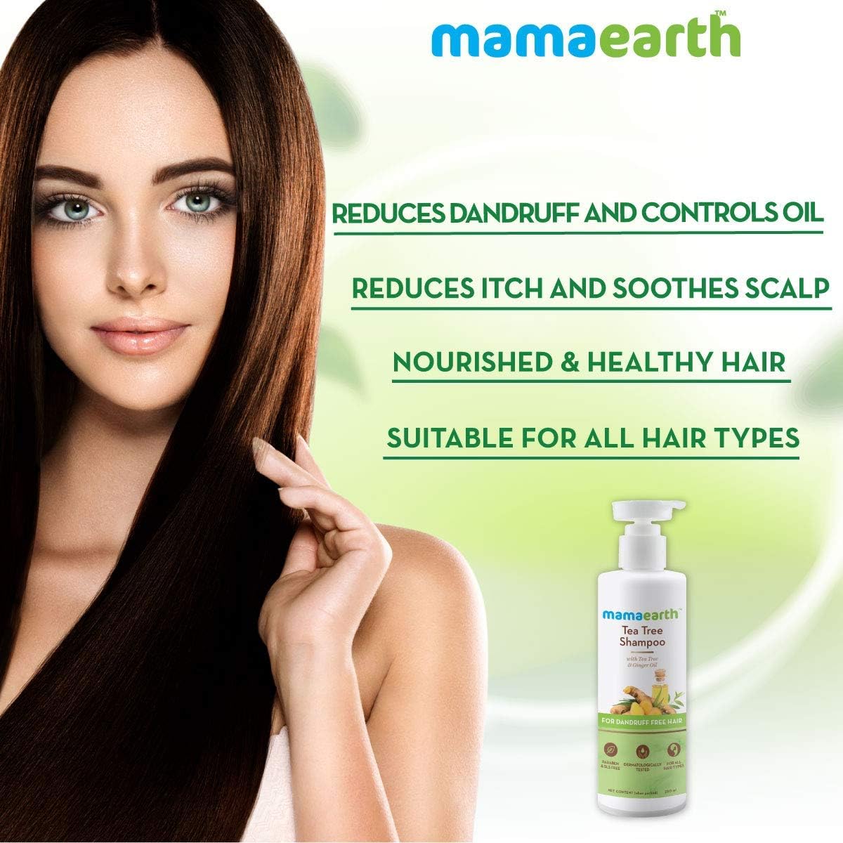 Mamaearth Tea Tree Anti-Dandruff Shampoo with Ginger Oil - 250ml - Image 4