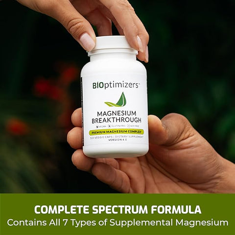 BiOptimizers Magnesium Breakthrough Supplement Brain Supplement 60 Capsules