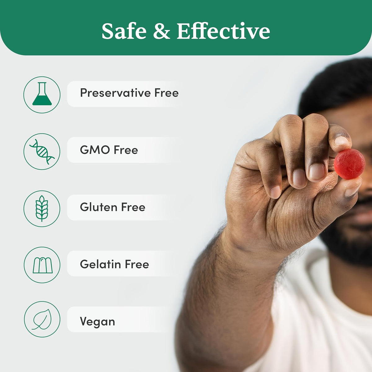 Man Matters Ashwagandha Gummies with Vitamin D2, 60 Gummies - Vegan & Gluten-Free - Image 5