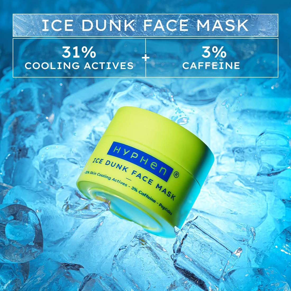 Hyphen Ice Dunk Face Mask - Cooling Face Pack, 3% Caffeine, 50g - Image 2