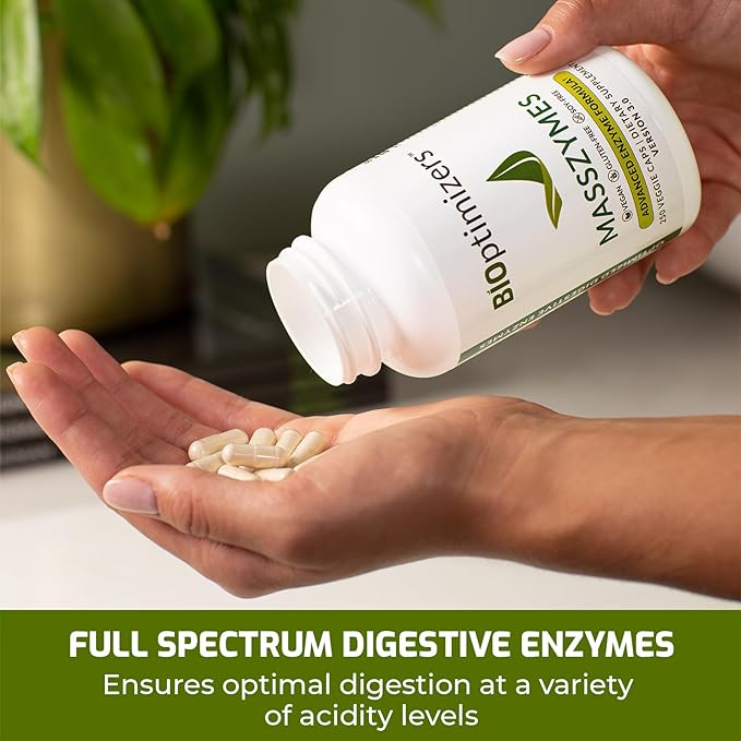 BiOptimizers MassZymes Advanced Enzyme Formula - Gut Health Capsules - Image 3