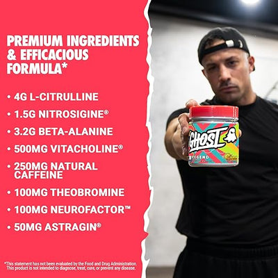 Ghost Legend V3 Lemon Crush Pre-Workout Powder, 30 Servings, 435g - Image 4