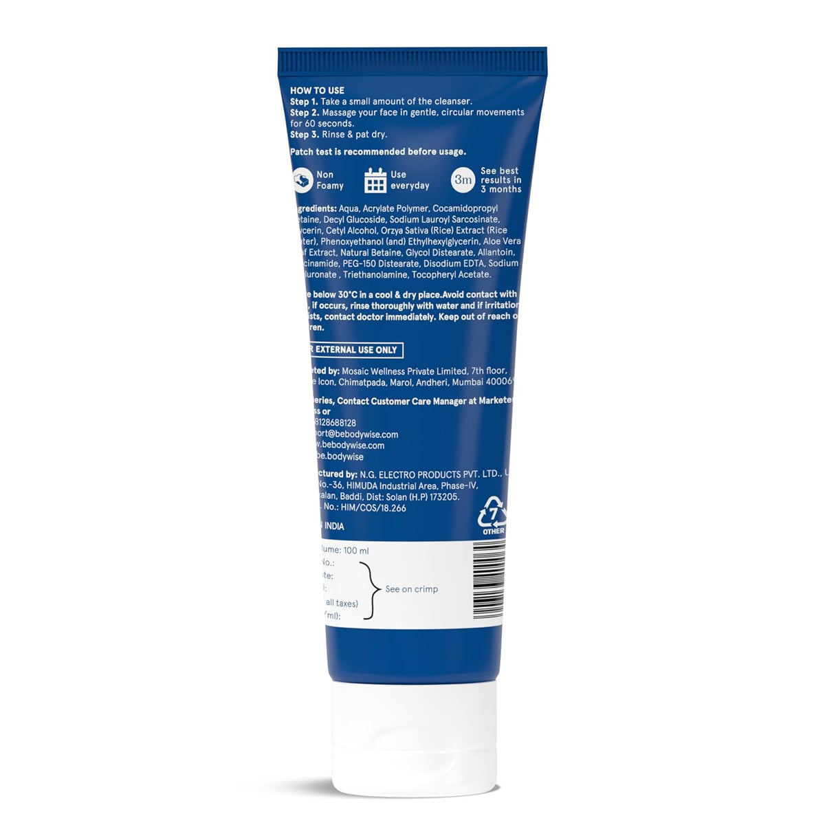 Be Bodywise Hyaluronic Acid Face Wash - 100ml - Image 6