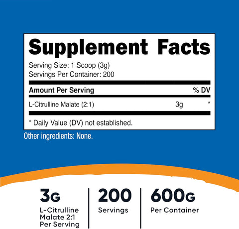 Nutricost L-Citrulline Malate (2:1) Powder (600 Grams)