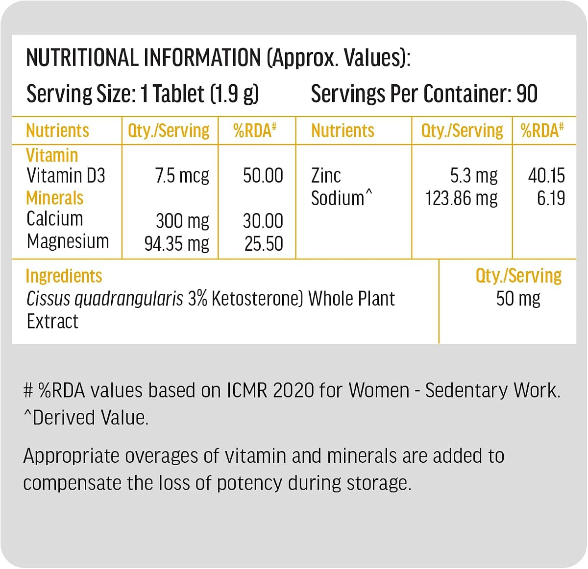 HK Vitals Calcium Magnesium & Zinc Tablets with Vitamin D3 - 90 Count - Image 6