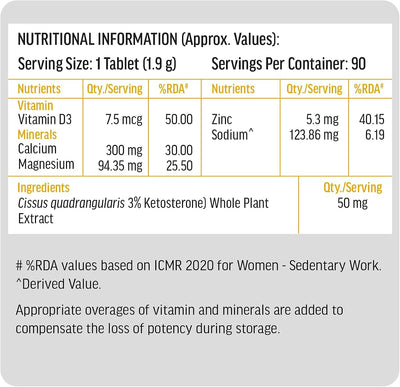 HK Vitals Calcium Magnesium & Zinc Tablets with Vitamin D3 - 90 Count - Image 6