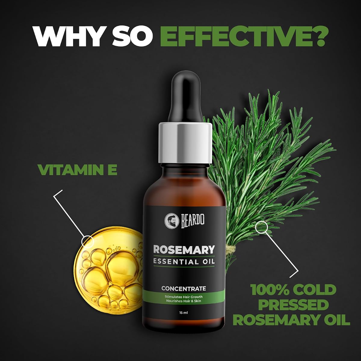 Beardo Rosemary Essential Oil - Pure, Nourishing Blend - 15ml - Image 4