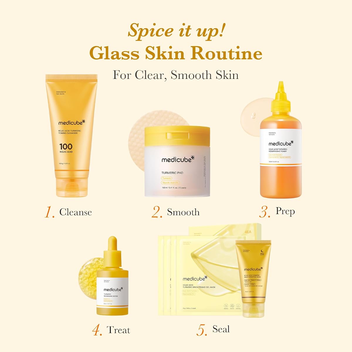 Medicube Kojic Acid Turmeric Clarifying Toner Pads for Troubled Skin - 70 Pads - Image 5