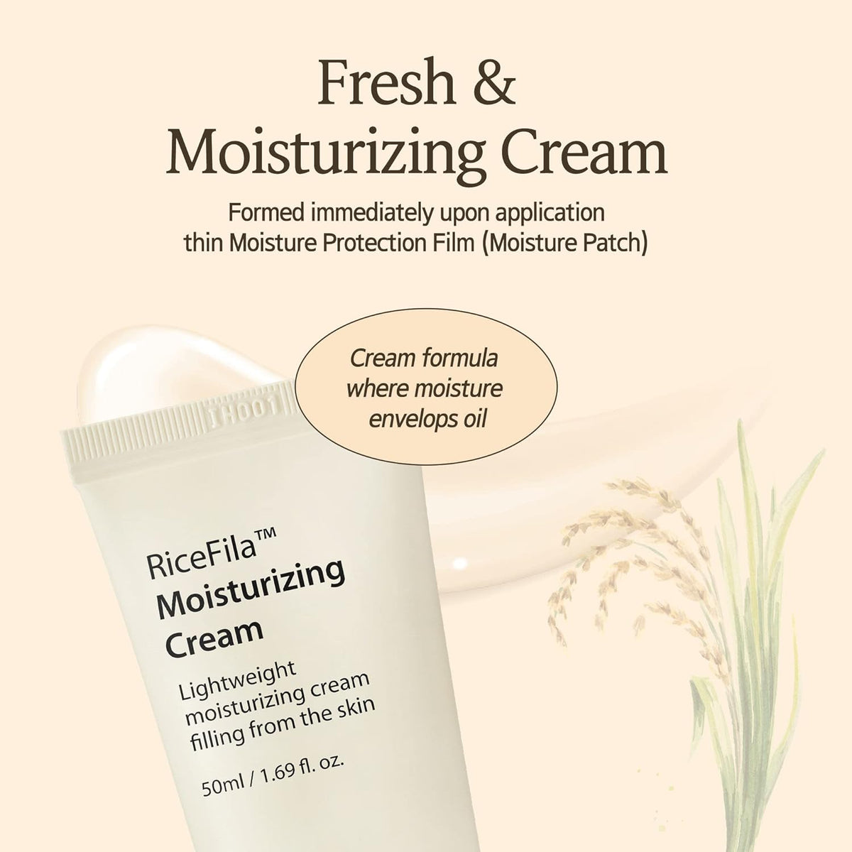 Hayejin RiceFila Facial Moisturizing Cream with Rice - 50ml - Image 5