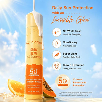 AQUALOGICA Glow+ Dewy Sunscreen SPF 50 with Vitamin C, 50g - Image 2