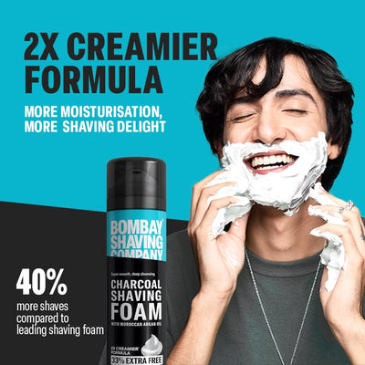 Bombay Shaving Company Charcoal Shaving Foam with Moroccan Argan Oil - 266ml - Image 2