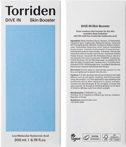 Torriden DIVE IN Low Molecular Hyaluronic Acid Skin Booster - 200ml