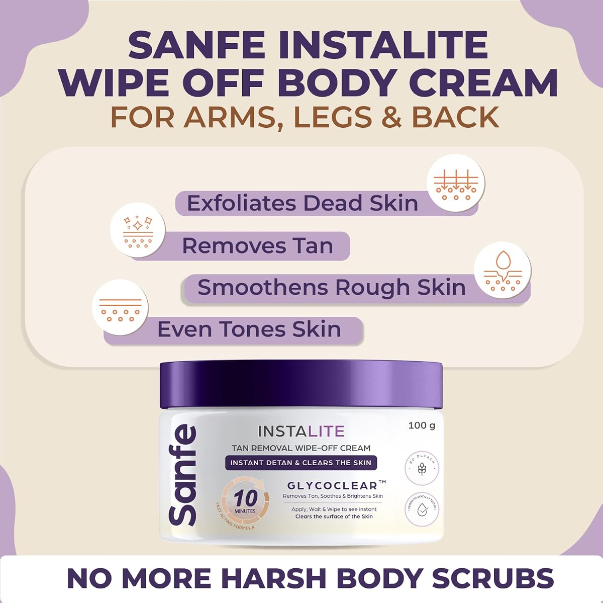 Sanfe Instalite Detan Cream with Glycoclear Technology - 100g - Image 3