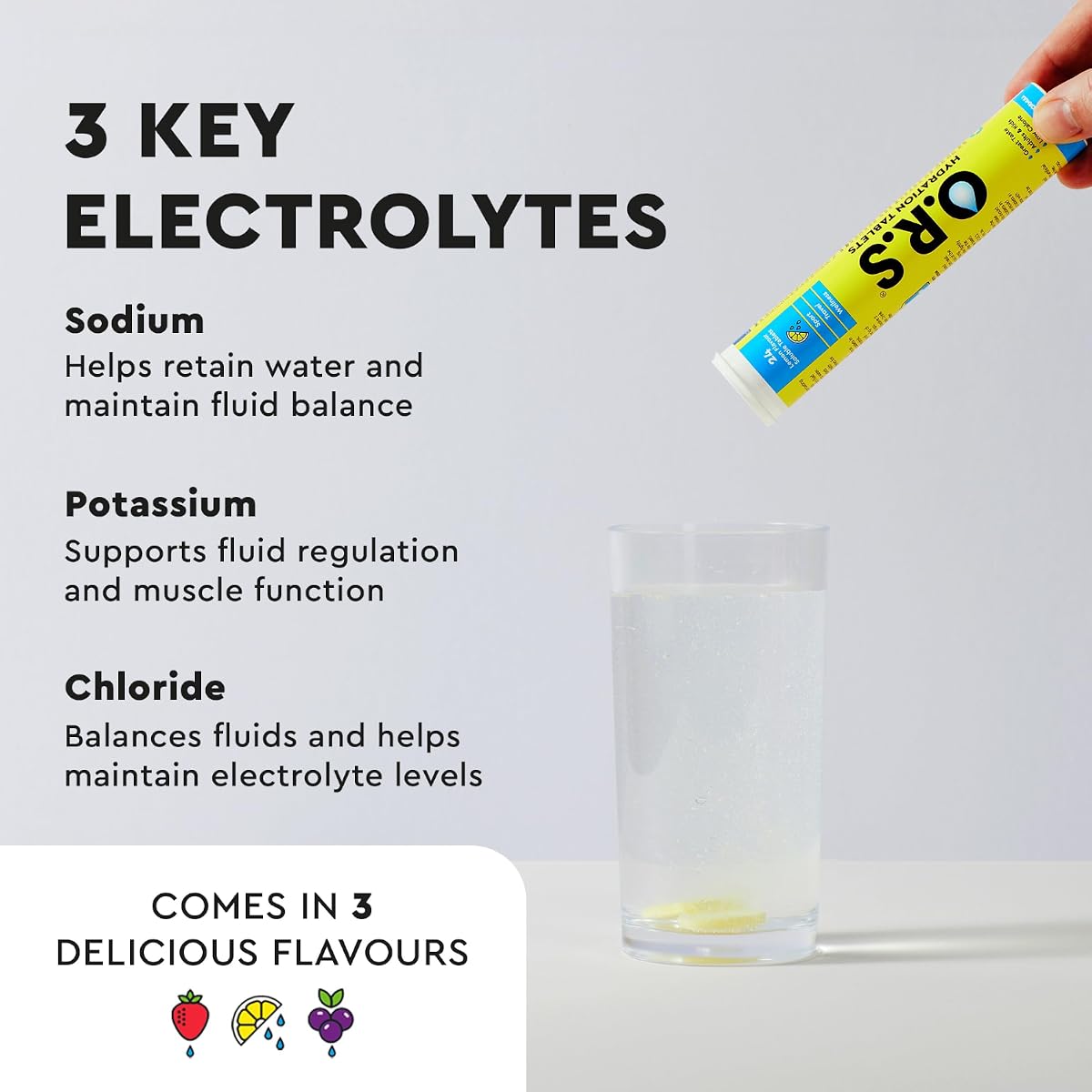 ORS Hydration Tablets - Electrolytes, Lemon Flavour, 12 Tablets - Image 4
