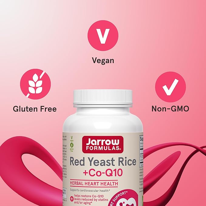 Jarrow Formulas Vegan Red Yeast Rice + Co-Q10 - 120 Veggie Capsules - Image 3