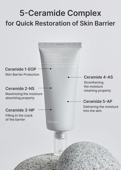 Celimax Dual Barrier Skin Wearable Cream - Long Lasting Moisturizer with Ceramides and Hyaluronic Acid, 50ml - Image 5