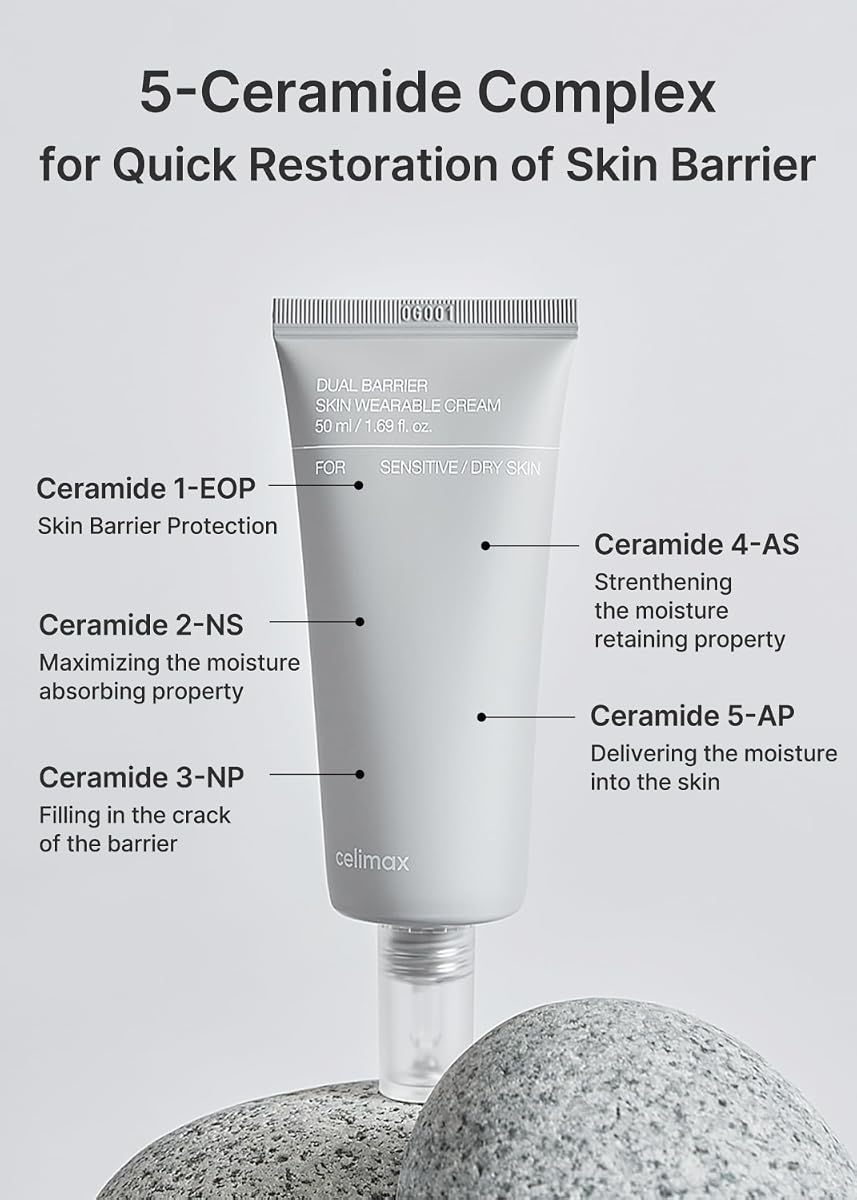 Celimax Dual Barrier Skin Wearable Cream - Long Lasting Moisturizer with Ceramides and Hyaluronic Acid, 50ml - Image 5
