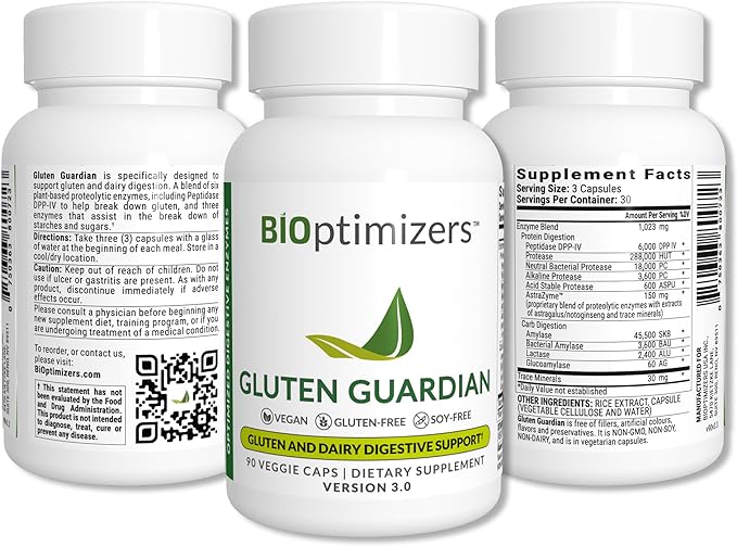 BiOptimizers Complete Gut Health Bundle - P3-OM, Gluten Guardian, MassZymes, 270 Capsules - Image 4