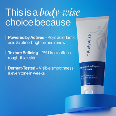 Be Bodywise Pigmentation Cream with Lactic Acid, Retinol & Kojic Acid - 100g - Image 6