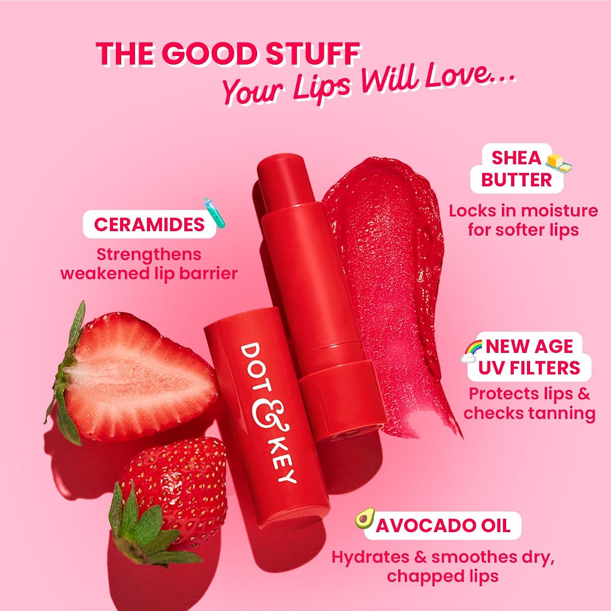 Dot & Key SPF 50 Strawberry Red Hydrating Lip Balm - 4.5 gm - Image 4