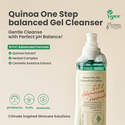 AXIS-Y Quinoa One-Step Balanced Gel Cleanser - Gentle, Soothing with Centella & Green Tea - 180ml - Image 2