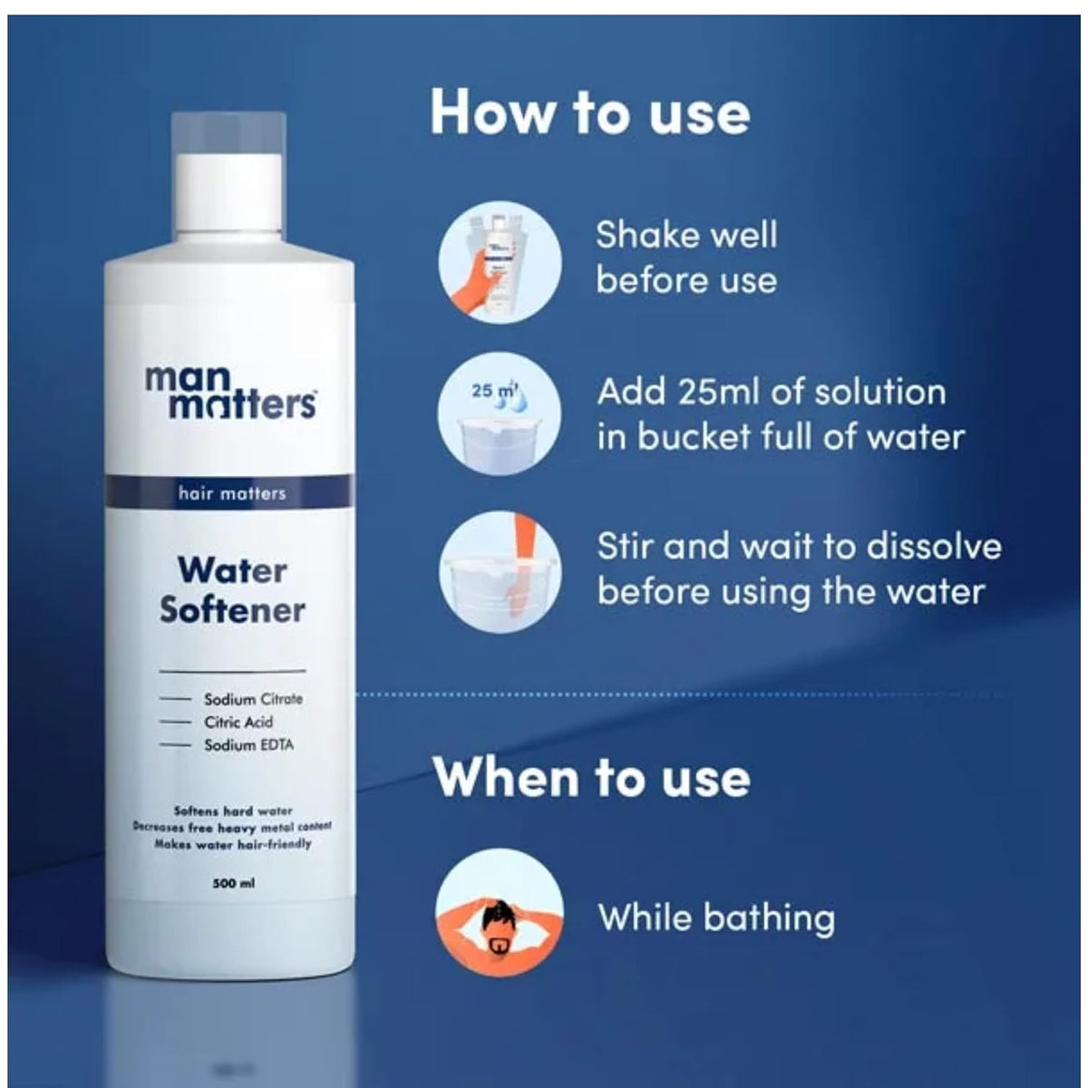 Man Matters Hair Treatment Water Softener Solution - 500ml - Image 5
