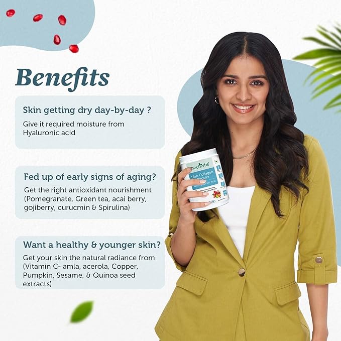 Neuherbs Skin Collagen Booster Powder, Mixed Fruit Flavour, 210g - Image 5