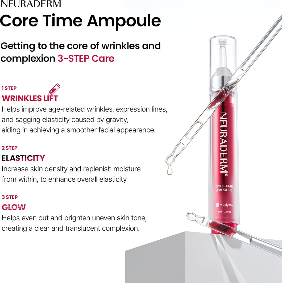 Neuraderm Core Time Ampoule - All-in-One Lifting Revitalizing Serum 15ml - Image 3
