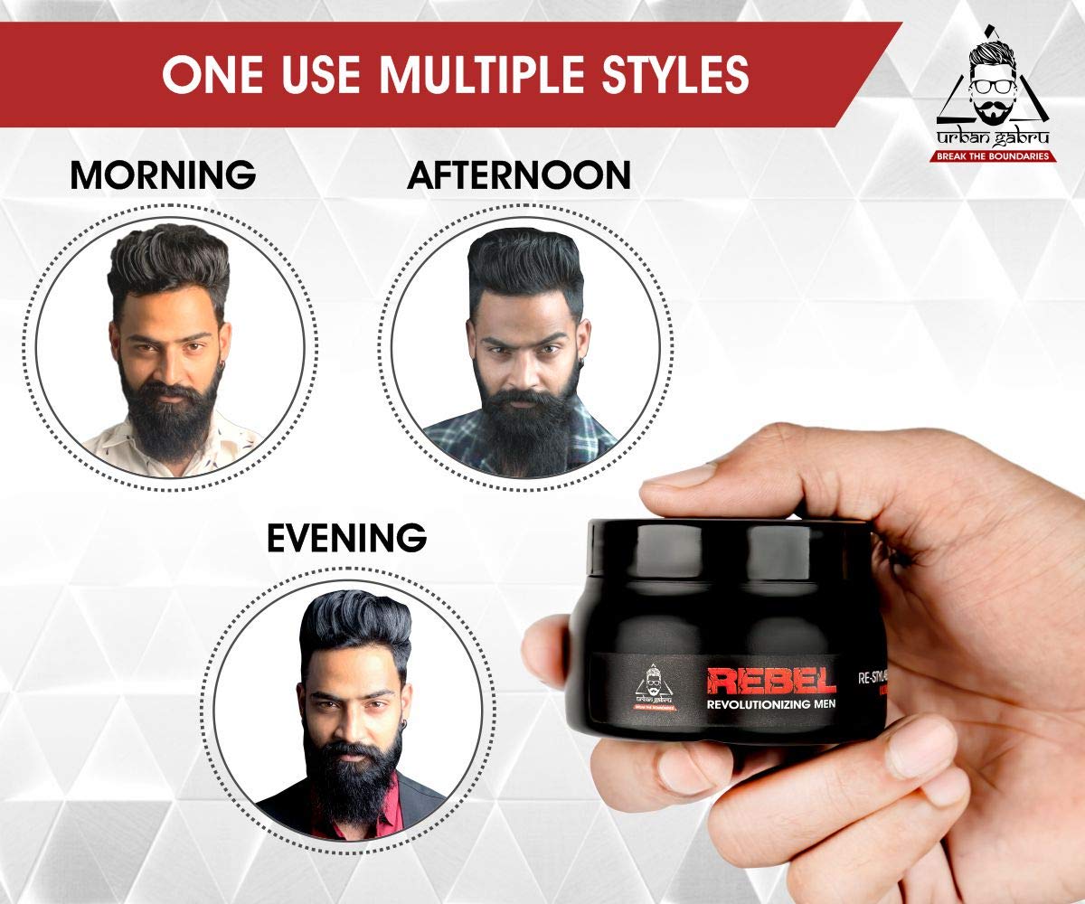 Urban Gabru Rebel Hair Styling Clay Wax for Men - 85g - Image 8