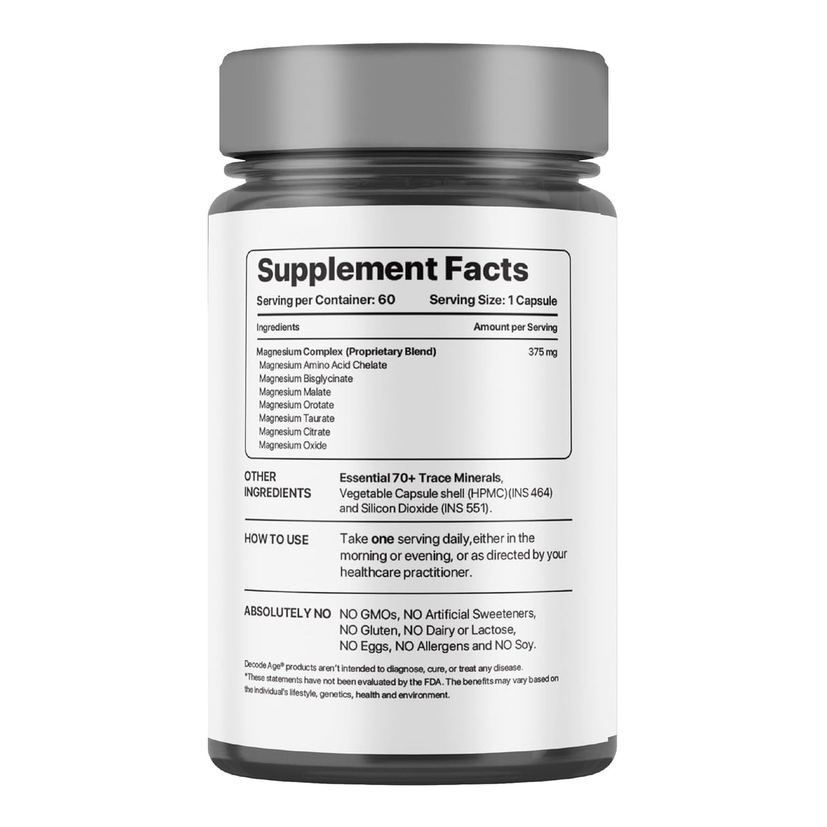 Decodeage Mag7 Seven Complex Magnesium Capsules - 60 Count - Image 3