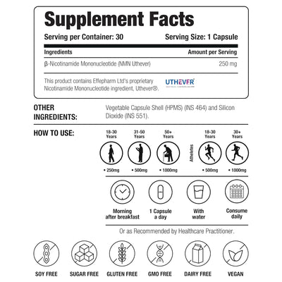 Decodeage Uthever NMN Supplement - 250mg, 30 Capsules - Image 3