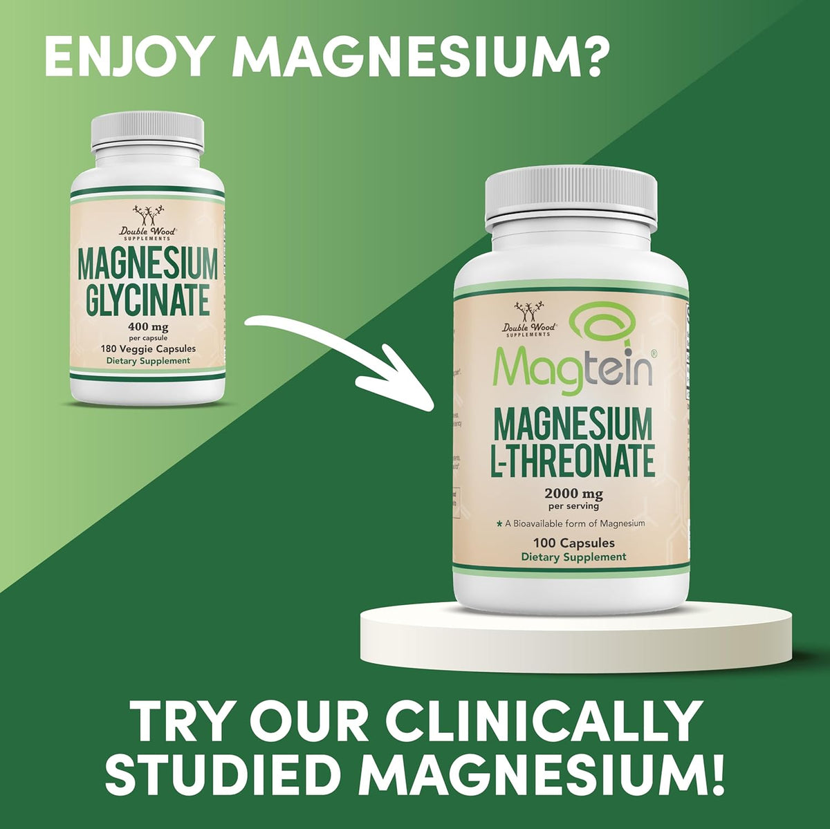 Doublewood Vitamins & Minerals Magnesium Glycinate Capsules, 180 Count - Image 4