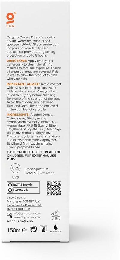 Calypso SPF50+ Once a Day Sun Care Lotion - 150ml - Image 5