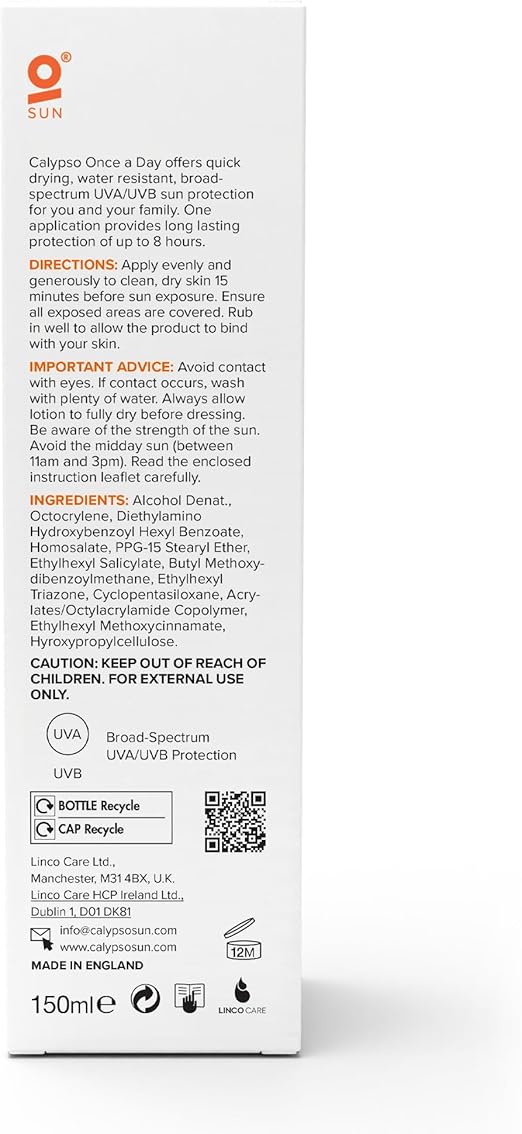 Calypso SPF50+ Once a Day Sun Care Lotion - 150ml - Image 5