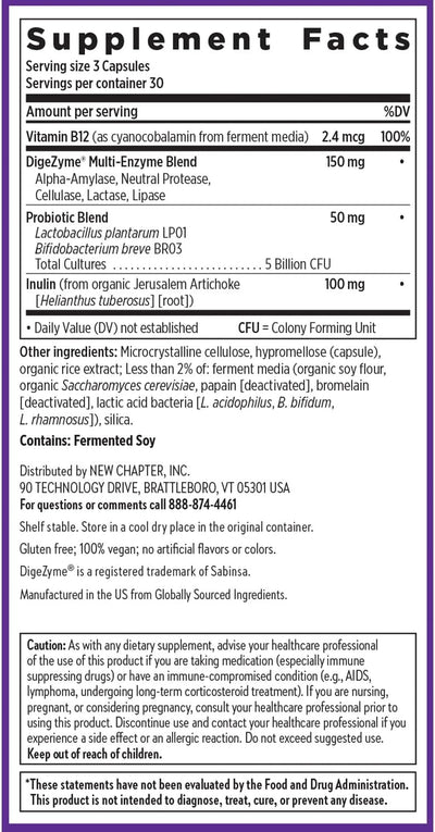 New Chapter All-Flora Probiotic-Enzyme Complex - 90 Capsules - Image 4