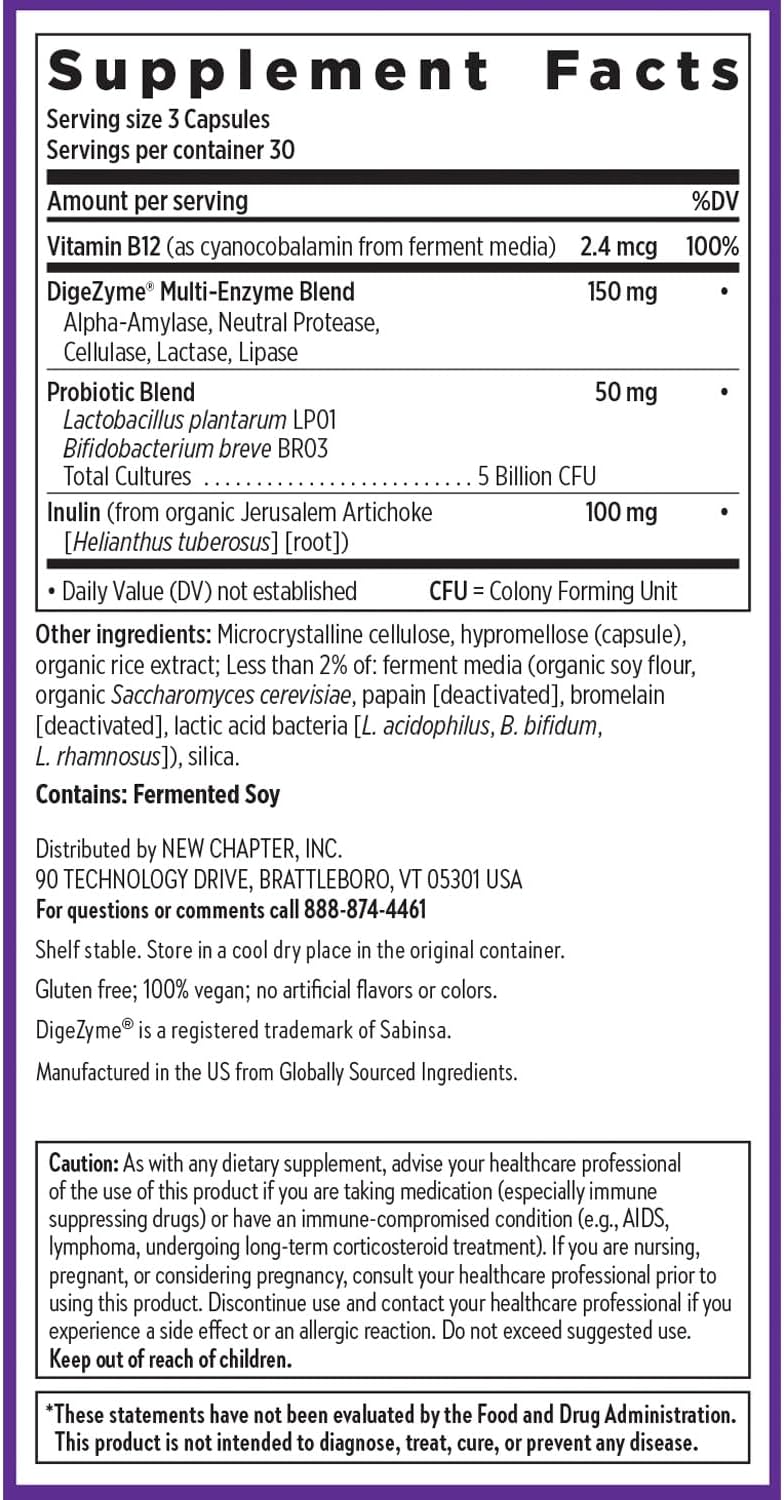 New Chapter All-Flora Probiotic-Enzyme Complex - 90 Capsules - Image 4