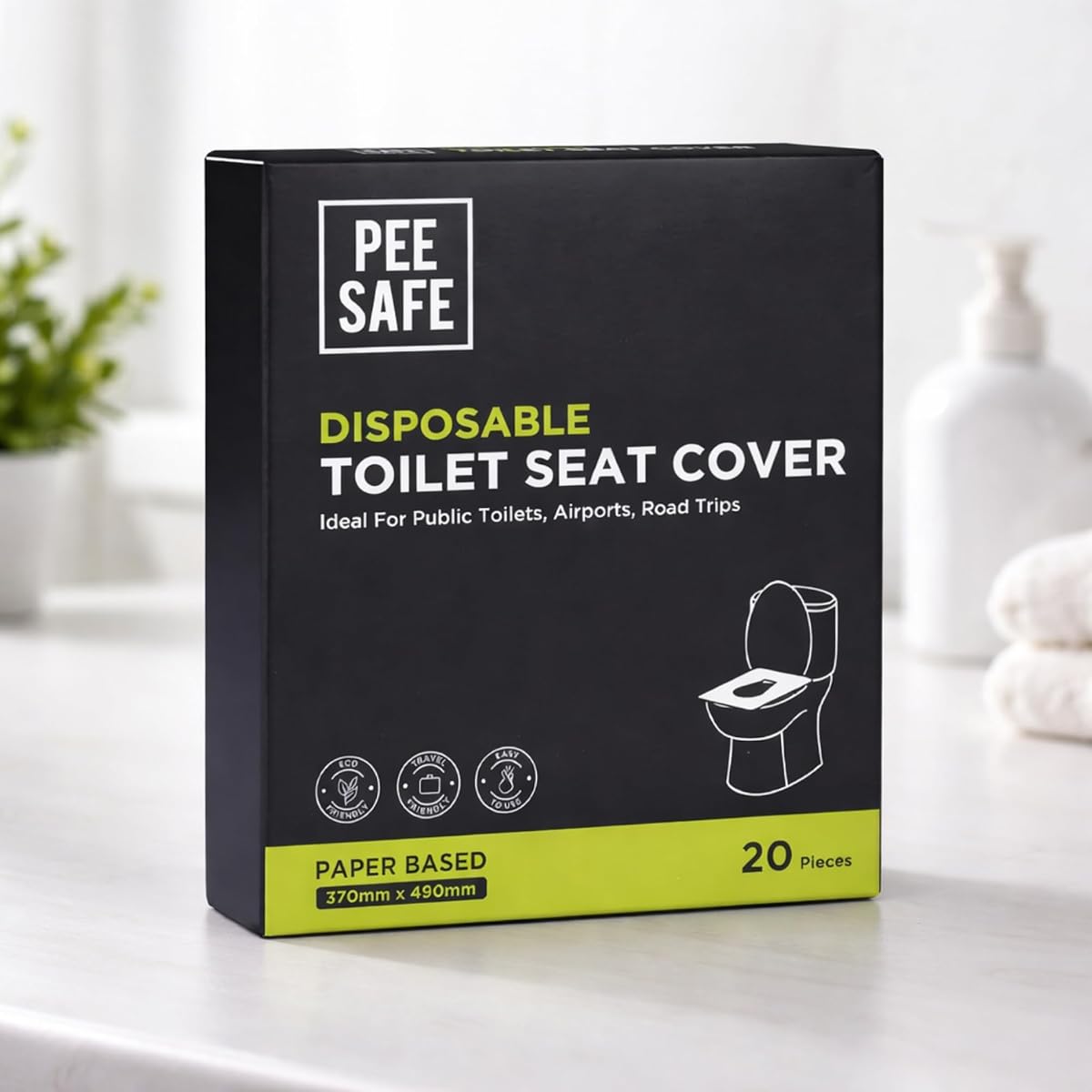 Pee Safe Disposable Toilet Seat Cover - Paper-Based, Eco-Friendly - 20 Pieces - Image 2