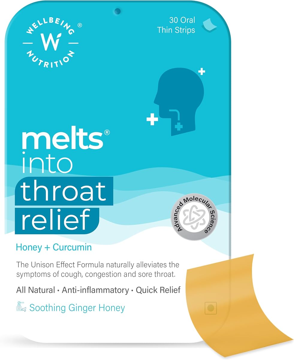 Wellbeing Nutrition Melts Throat Relief with Tulsi - 30 Oral Strips