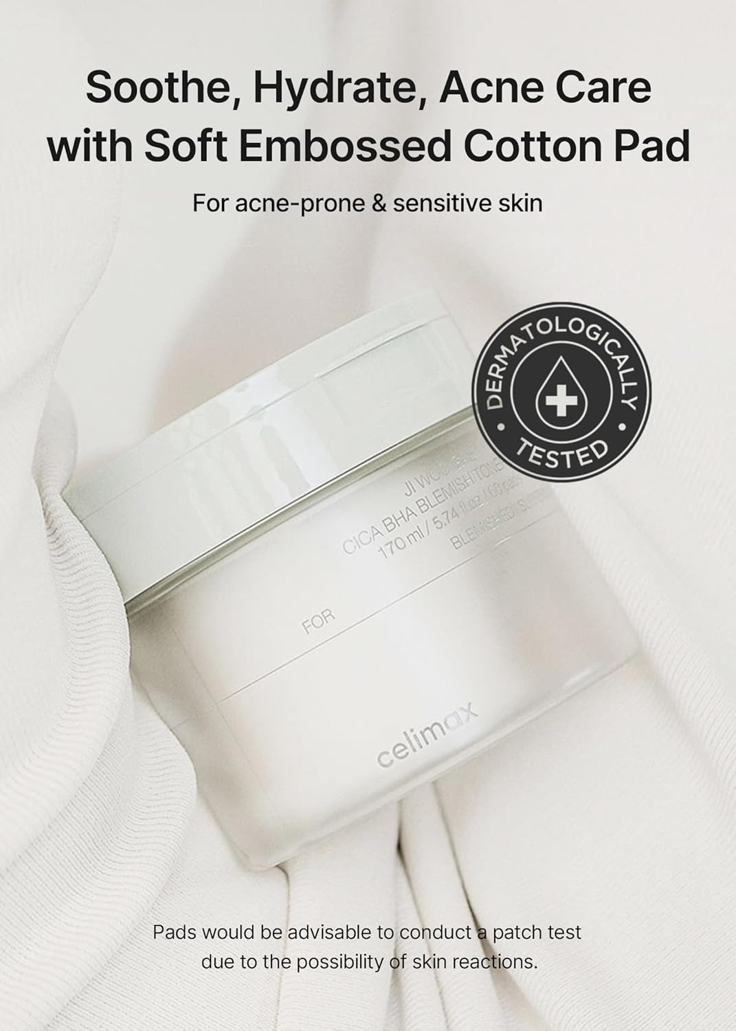 CELIMAX Ji Woo Gae CICA BHA Blemish Toner Pad - Exfoliating Pad, 60 Pads - Image 4