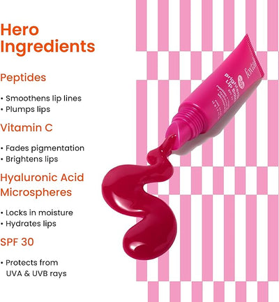 Foxtale Brightening Lip Balm with Peptides, Vitamin C & Hyaluronic Acid - Bubblegum Pink Glaze - Image 6