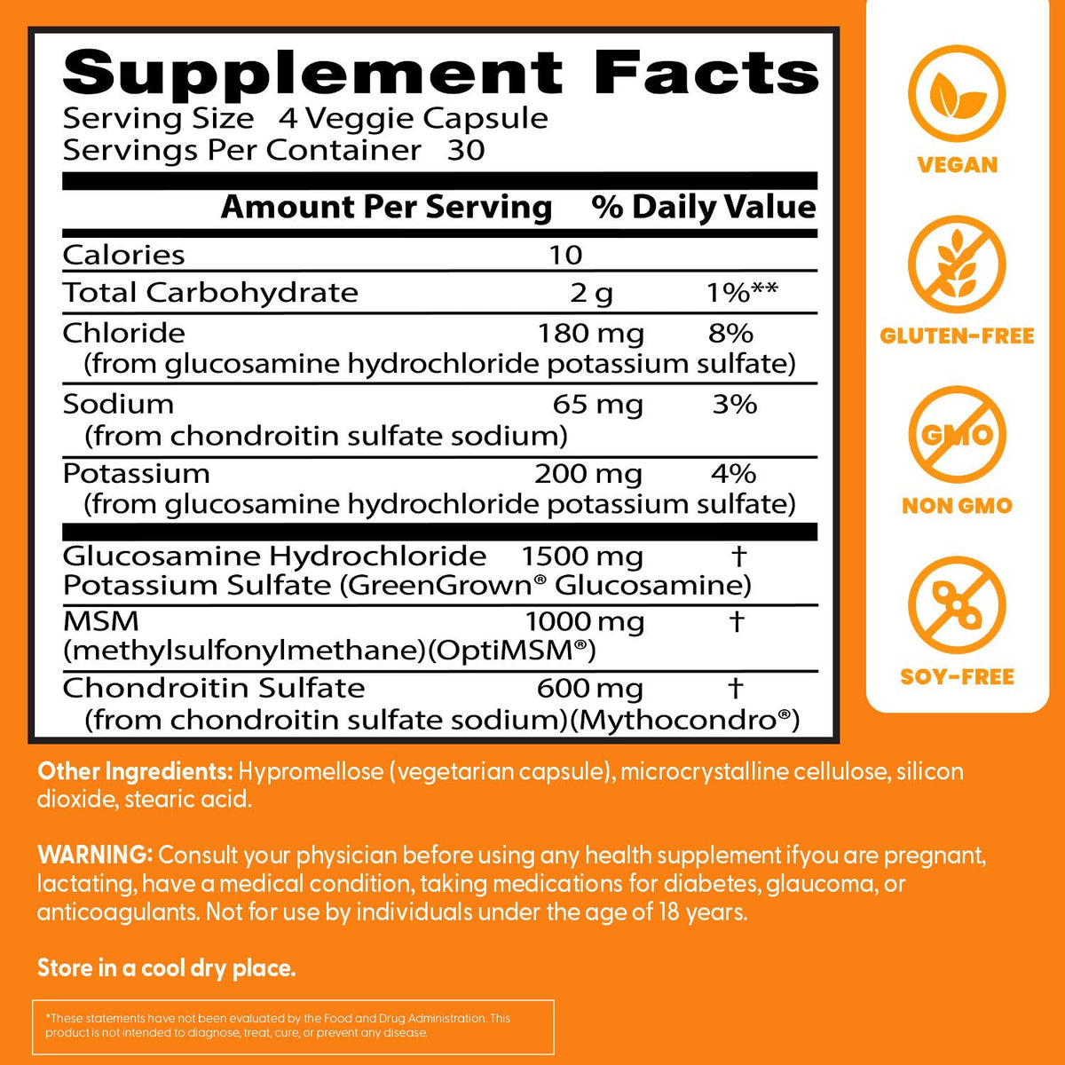 Dr Best Glucosamine Chondroitin MSM - 120 Vegetarian Capsules - Image 4