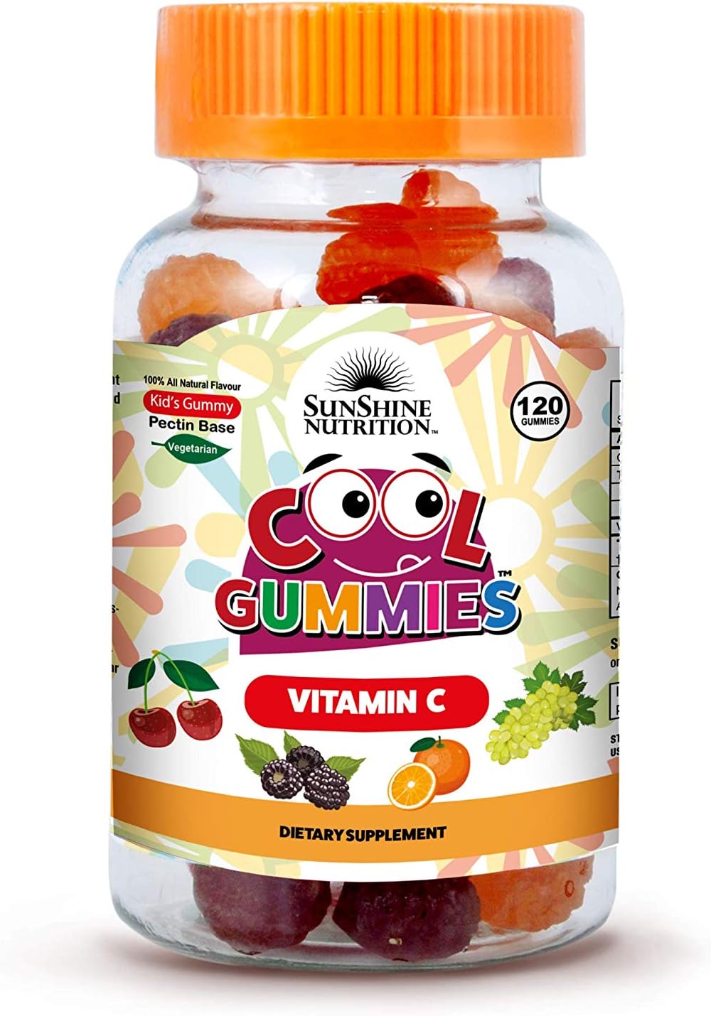 SUNSHINE NUTRITION COOL GUMMIES KIDS VITAMIN C 120'S GUMMIES 