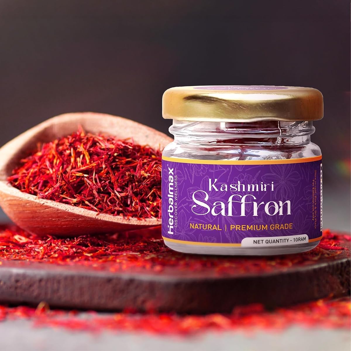 Herbal Max Kashmiri Saffron - A+++ Grade Mongra Kesar, 1g - Image 3