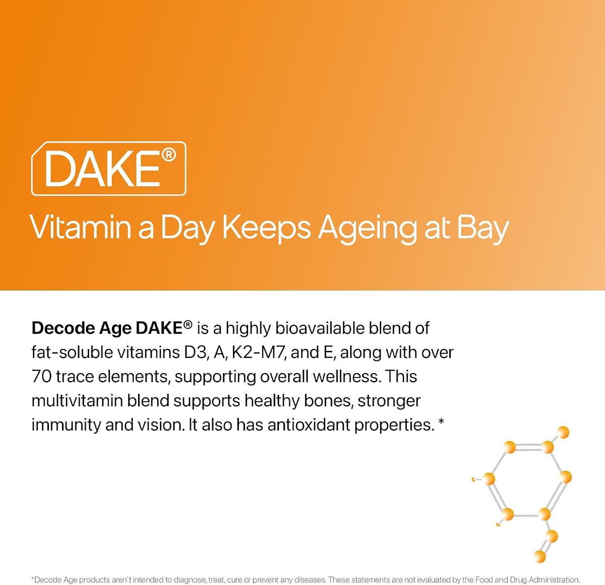 Decodeage DAKE Multivitamin - D3, K2 MK-7, A & E - 30 Capsules - Image 2
