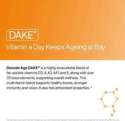 Decodeage DAKE Multivitamin - D3, K2 MK-7, A & E - 30 Capsules - Image 2
