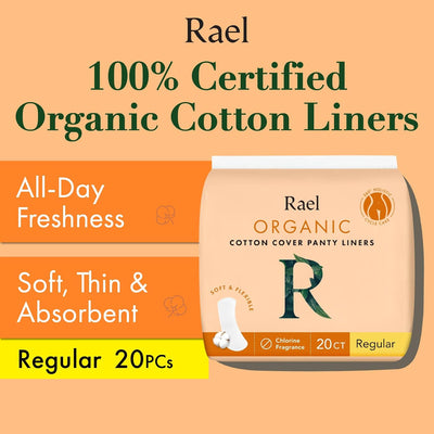 Real Organic Feminine & Intimate Care Panty Liners - Organic Cotton, Regular, 20 Pack - Image 2